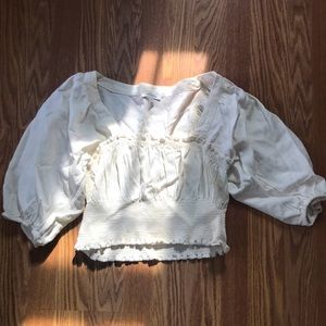 White American eagle puff sleeve shirt.